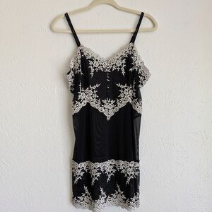 Macy's Black and White Lace Chemise